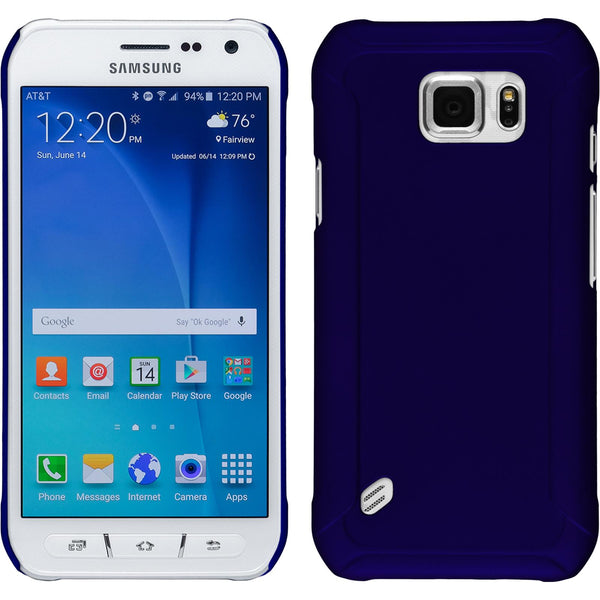 Hardcase für Samsung Galaxy S6 Active gummiert blau