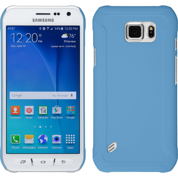 Hardcase für Samsung Galaxy S6 Active gummiert hellblau