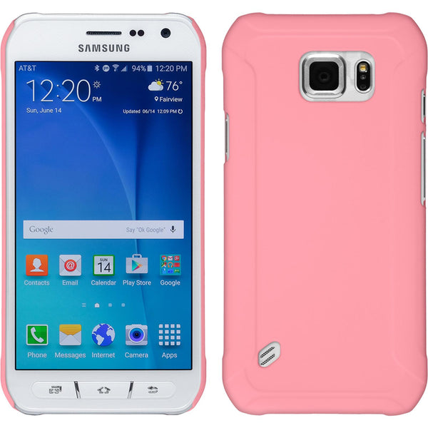 Hardcase für Samsung Galaxy S6 Active gummiert rosa