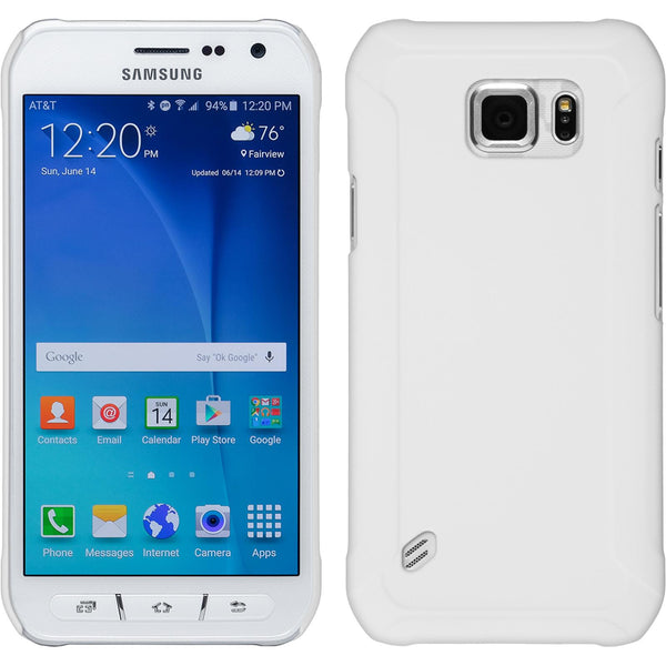 Hardcase für Samsung Galaxy S6 Active gummiert weiﬂ