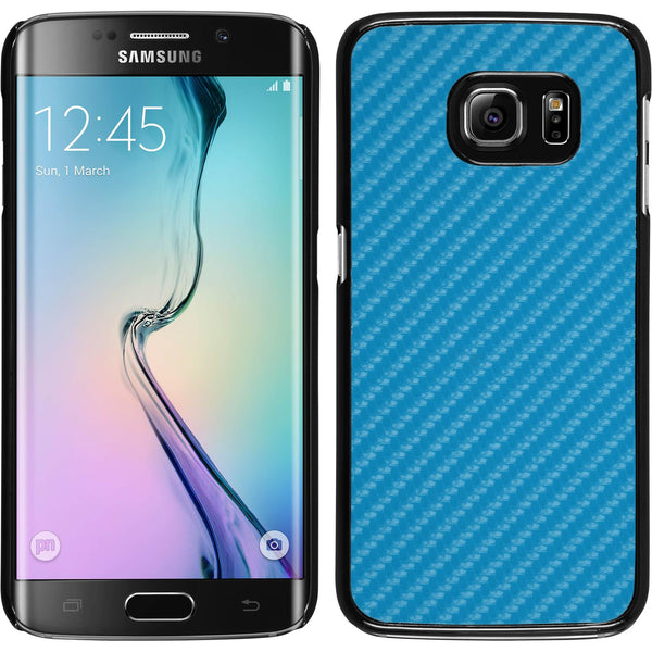 Hardcase für Samsung Galaxy S6 Edge Carbonoptik blau