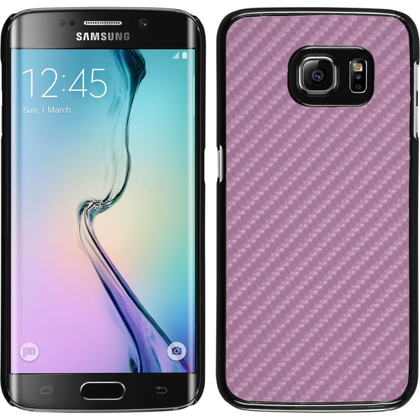 Hardcase für Samsung Galaxy S6 Edge Carbonoptik pink