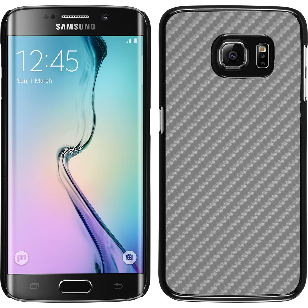 Hardcase für Samsung Galaxy S6 Edge Carbonoptik silber