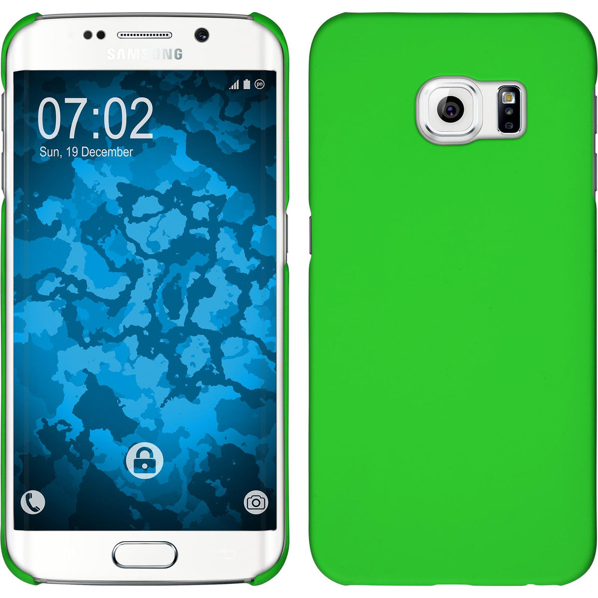 Hardcase für Samsung Galaxy S6 Edge gummiert grün