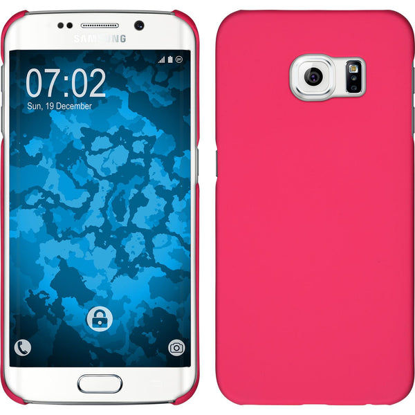 Hardcase für Samsung Galaxy S6 Edge gummiert pink
