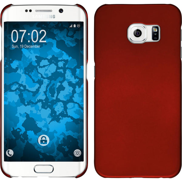 Hardcase für Samsung Galaxy S6 Edge gummiert rot
