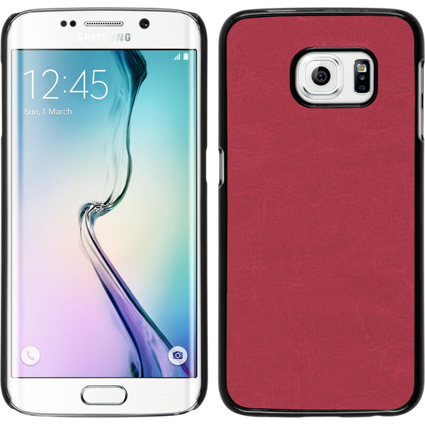 Hardcase für Samsung Galaxy S6 Edge Lederoptik pink