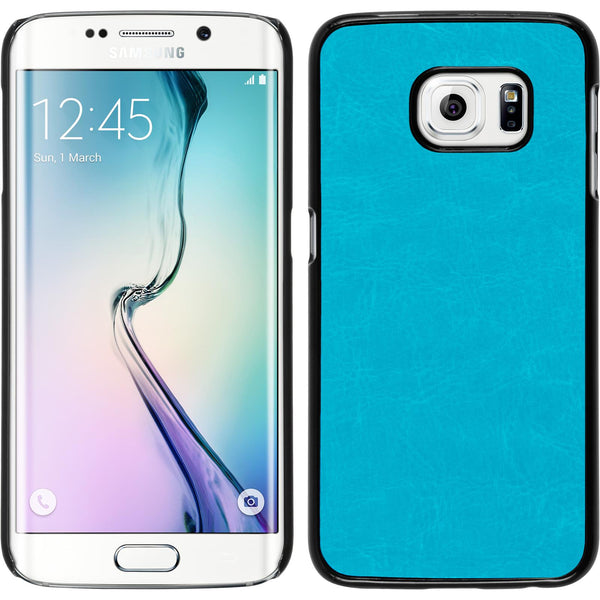 Hardcase für Samsung Galaxy S6 Edge Lederoptik türkis
