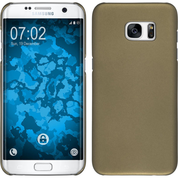 Hardcase für Samsung Galaxy S7 Edge gummiert gold