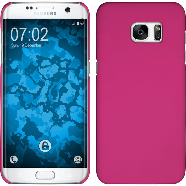 Hardcase für Samsung Galaxy S7 Edge gummiert pink