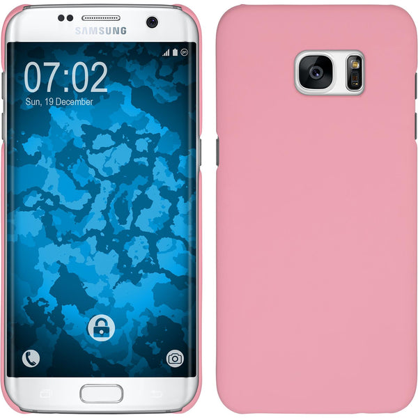 Hardcase für Samsung Galaxy S7 Edge gummiert rosa
