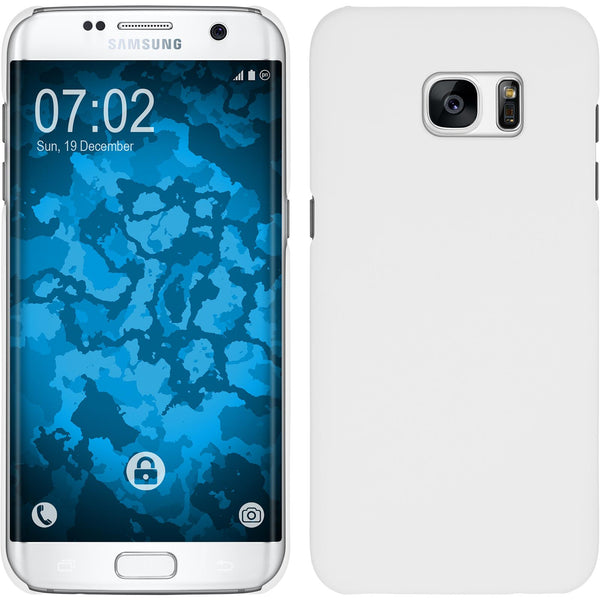 Hardcase für Samsung Galaxy S7 Edge gummiert weiﬂ