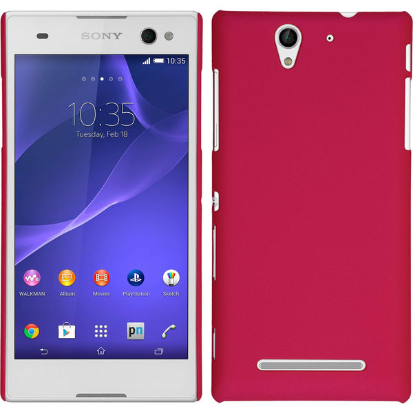 Hardcase für Sony Xperia C3 gummiert pink