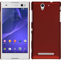 Hardcase für Sony Xperia C3 gummiert rot