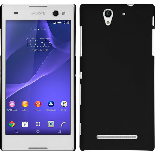 Hardcase für Sony Xperia C3 gummiert schwarz