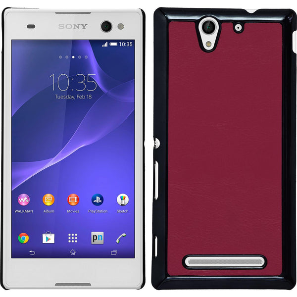 Hardcase für Sony Xperia C3 Lederoptik pink