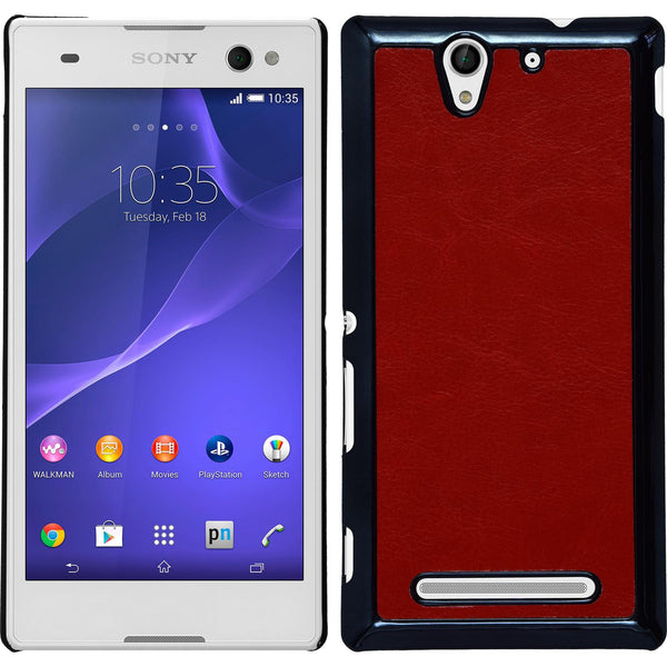 Hardcase für Sony Xperia C3 Lederoptik rot