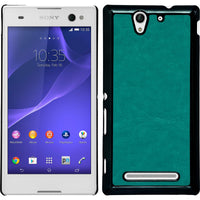 Hardcase für Sony Xperia C3 Lederoptik türkis