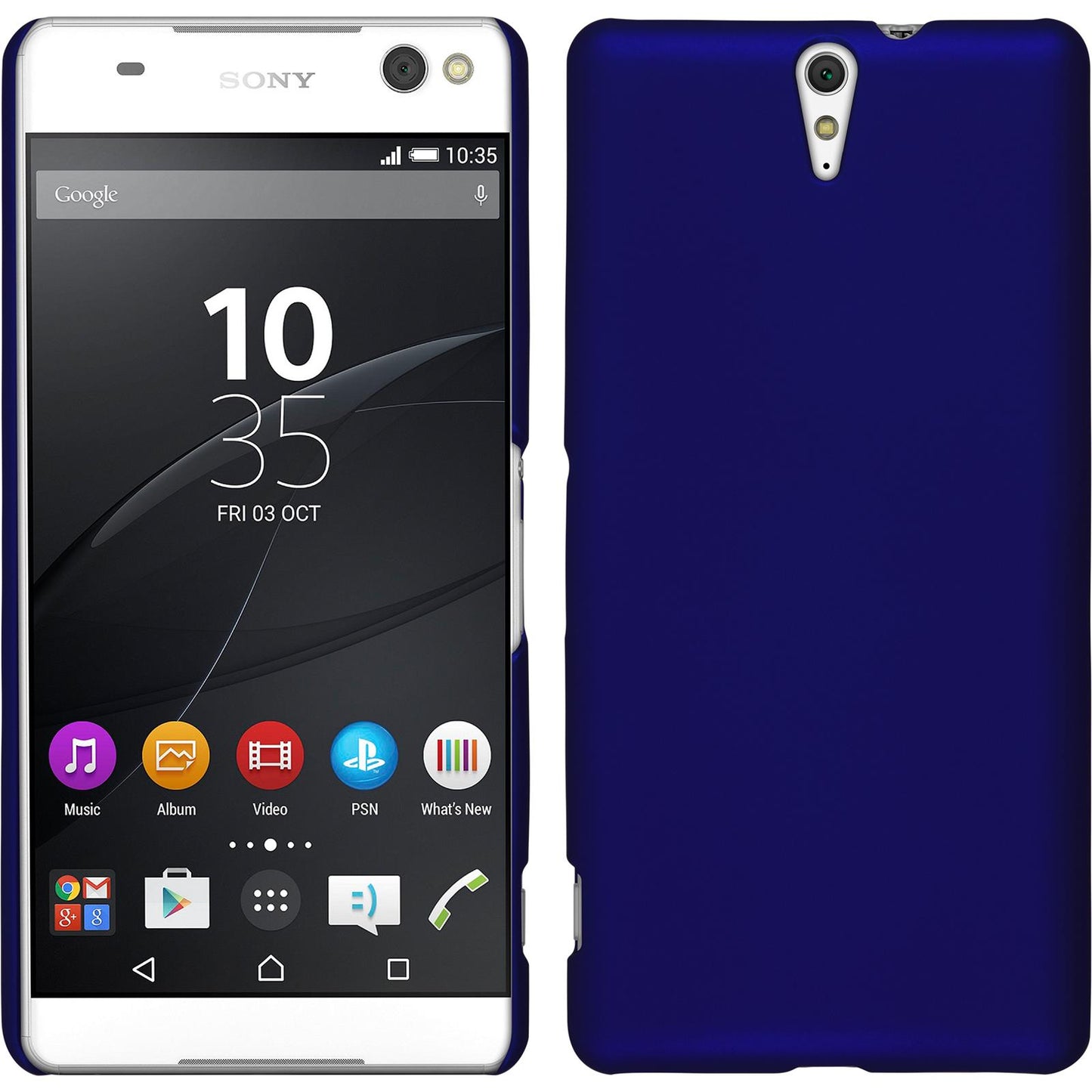 Hardcase für Sony Xperia C5 Ultra gummiert blau