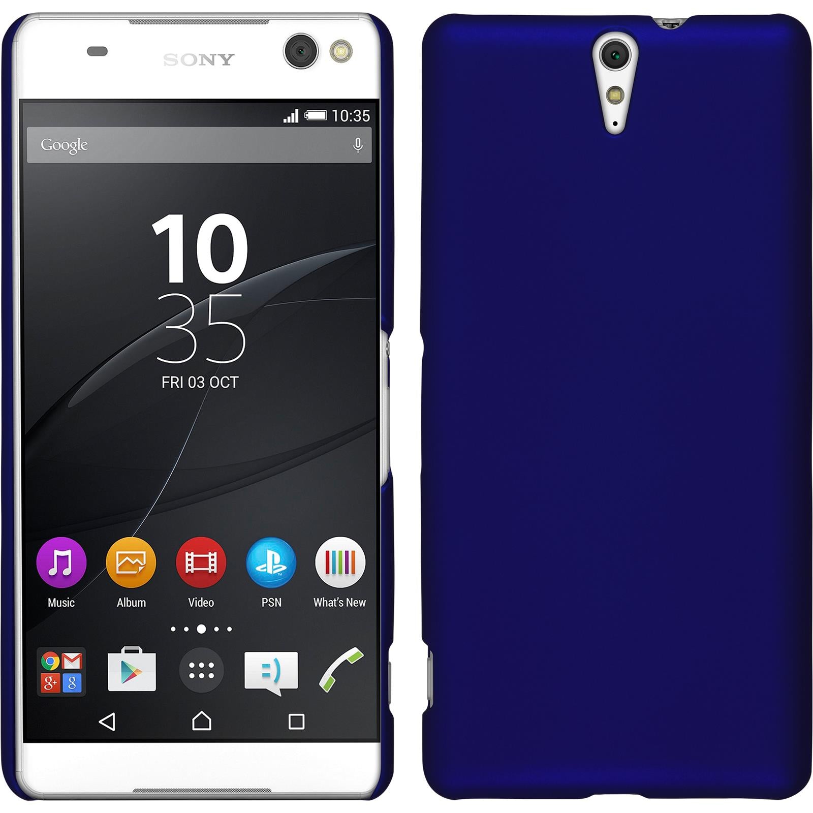 Hardcase für Sony Xperia C5 Ultra gummiert blau