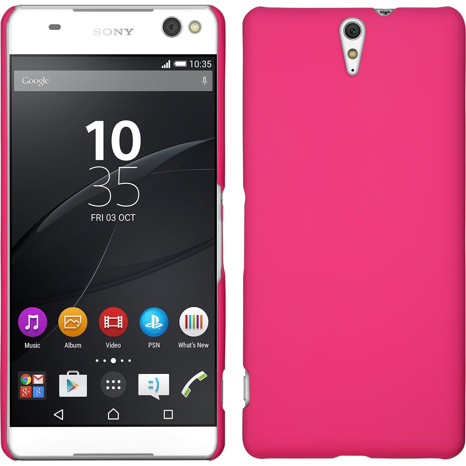 Hardcase für Sony Xperia C5 Ultra gummiert pink