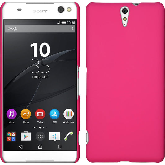 Hardcase für Sony Xperia C5 Ultra gummiert pink