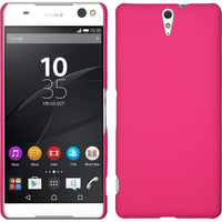 Hardcase für Sony Xperia C5 Ultra gummiert pink