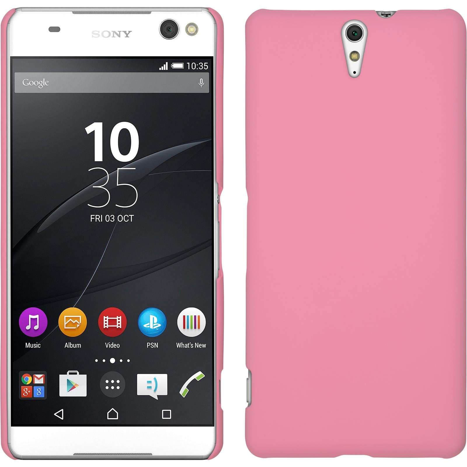 Hardcase für Sony Xperia C5 Ultra gummiert rosa