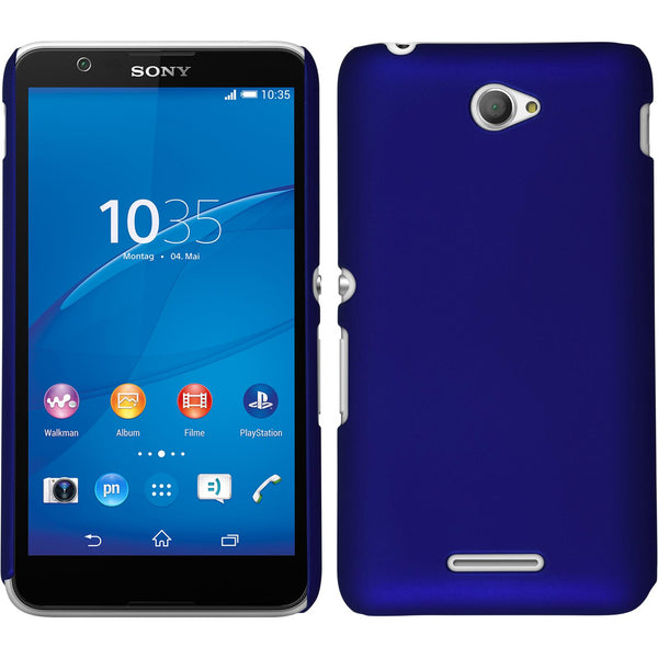 Hardcase für Sony Xperia E4 gummiert blau