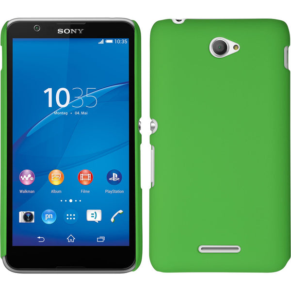 Hardcase für Sony Xperia E4 gummiert grün