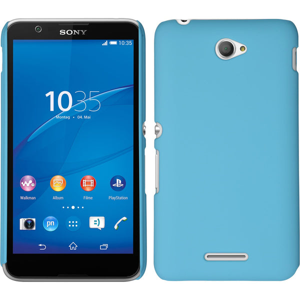 Hardcase für Sony Xperia E4 gummiert hellblau