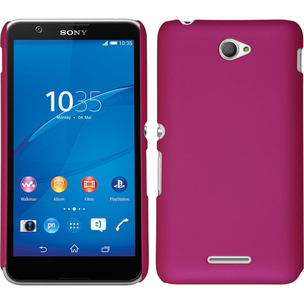 Hardcase für Sony Xperia E4 gummiert pink