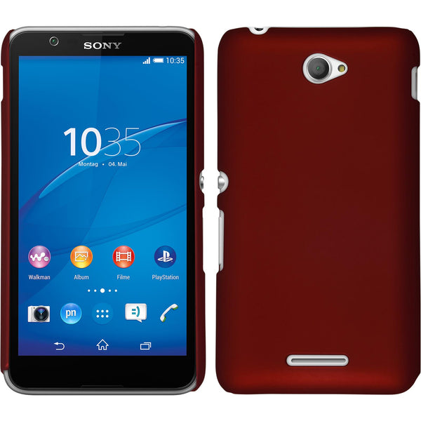 Hardcase für Sony Xperia E4 gummiert rot