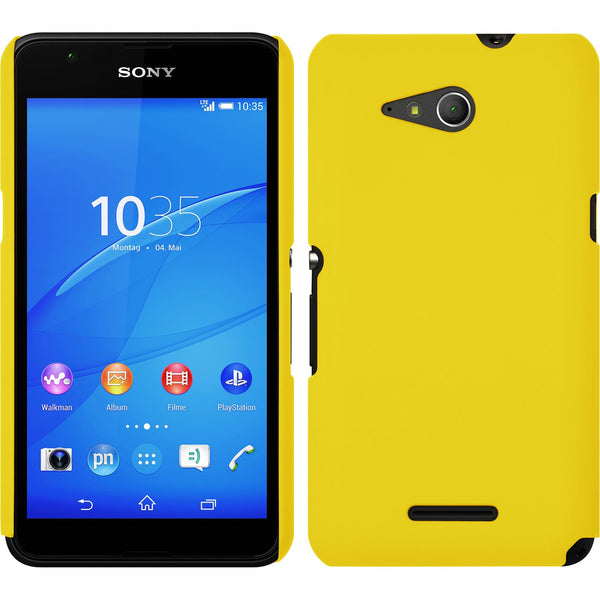 Hardcase für Sony Xperia E4g gummiert gelb