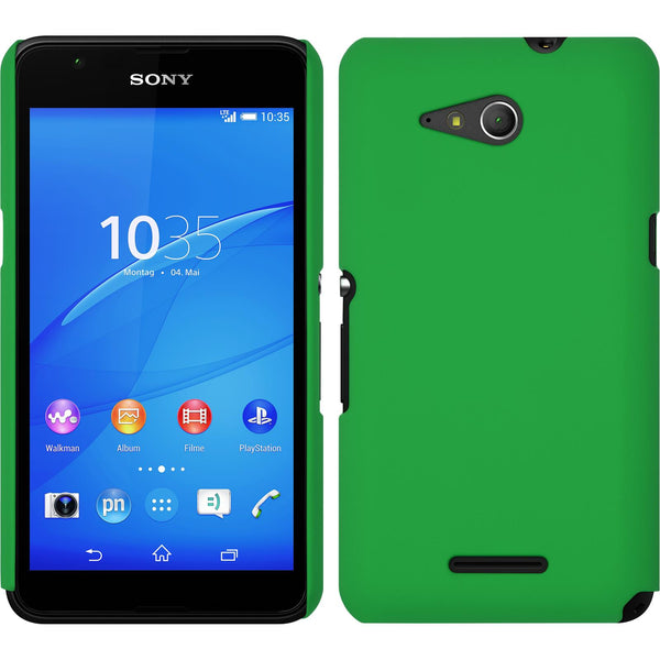 Hardcase für Sony Xperia E4g gummiert grün