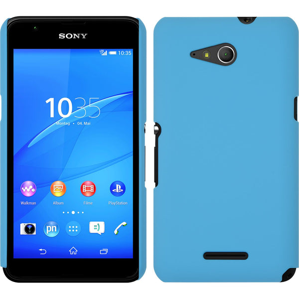 Hardcase für Sony Xperia E4g gummiert hellblau