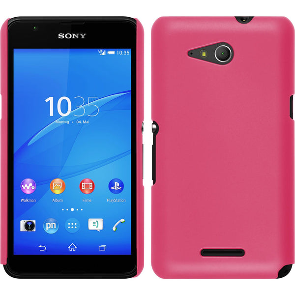 Hardcase für Sony Xperia E4g gummiert pink