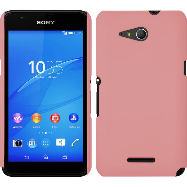 Hardcase für Sony Xperia E4g gummiert rosa