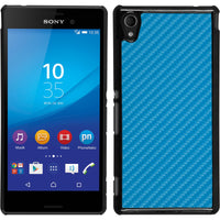 Hardcase für Sony Xperia M4 Aqua Carbonoptik blau