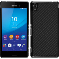 Hardcase für Sony Xperia M4 Aqua Carbonoptik schwarz