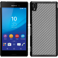 Hardcase für Sony Xperia M4 Aqua Carbonoptik silber