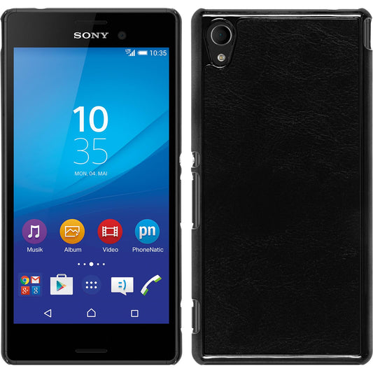 Hardcase für Sony Xperia M4 Aqua Lederoptik schwarz