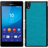 Hardcase für Sony Xperia M4 Aqua Lederoptik türkis