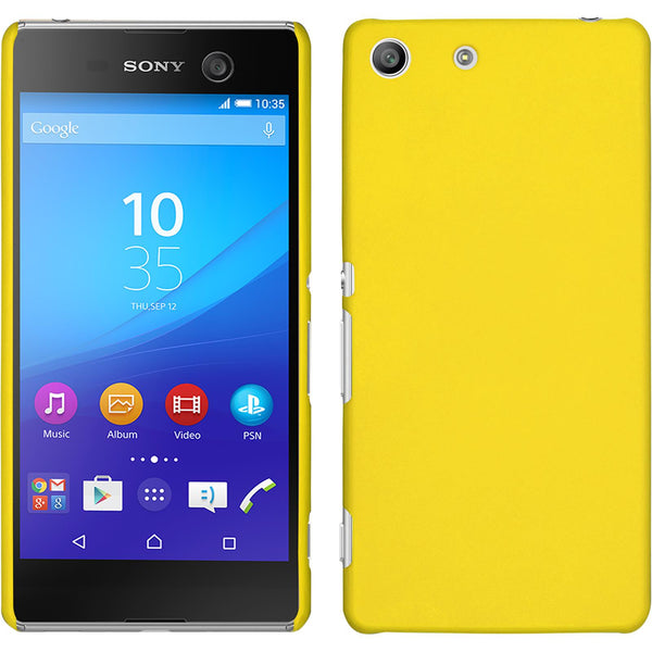 Hardcase für Sony Xperia M5 gummiert gelb