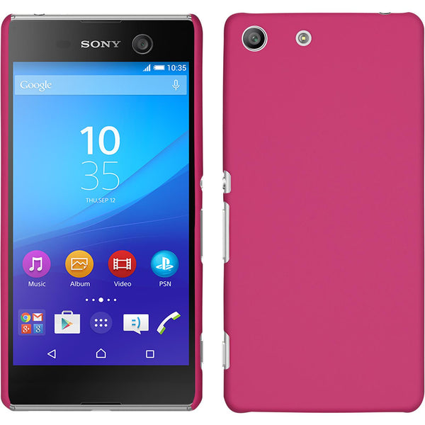 Hardcase für Sony Xperia M5 gummiert pink