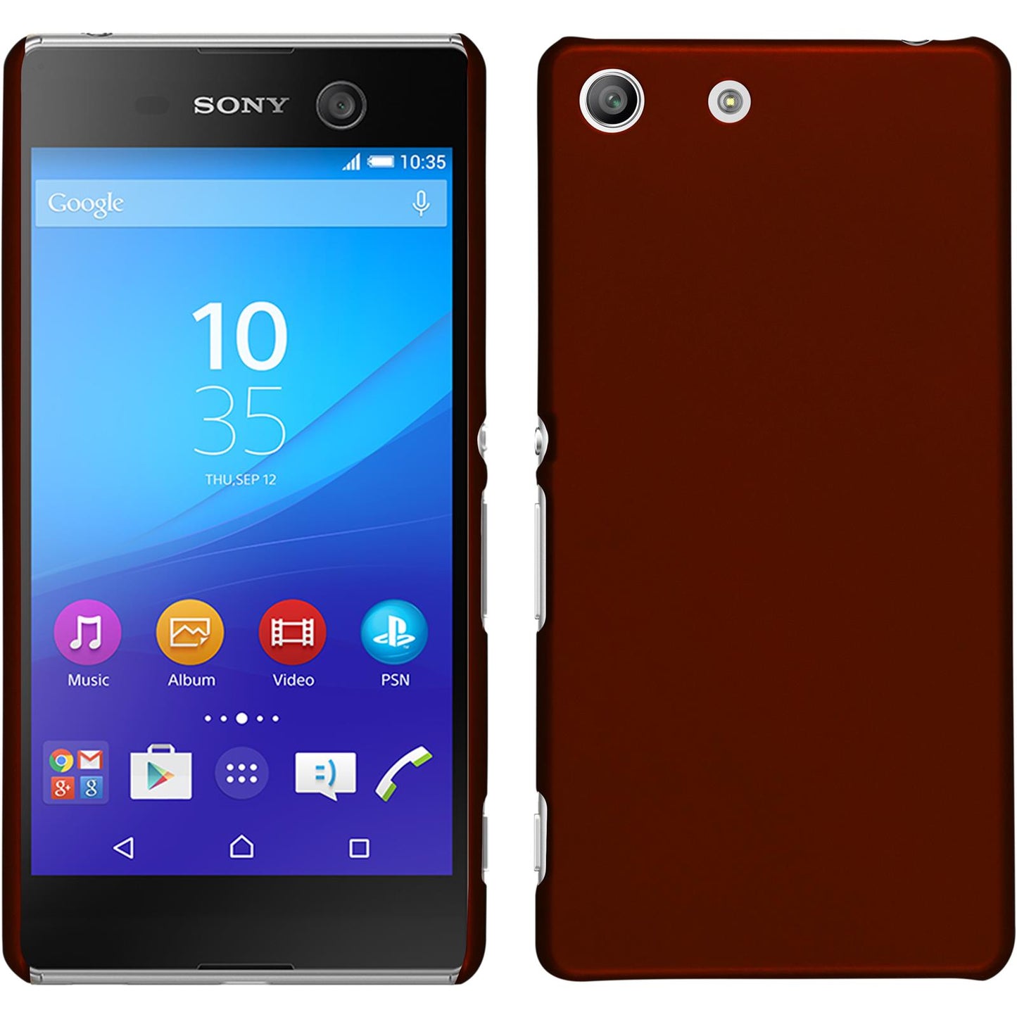 Hardcase für Sony Xperia M5 gummiert rot
