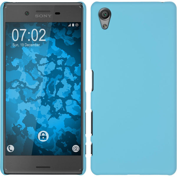 Hardcase für Sony Xperia X gummiert hellblau