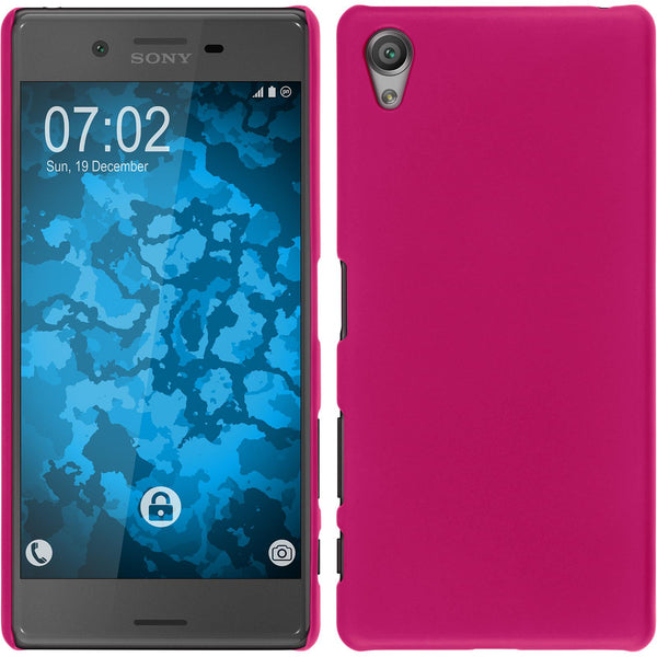 Hardcase für Sony Xperia X gummiert pink