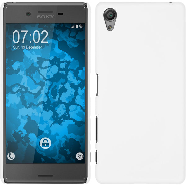 Hardcase für Sony Xperia X gummiert weiﬂ