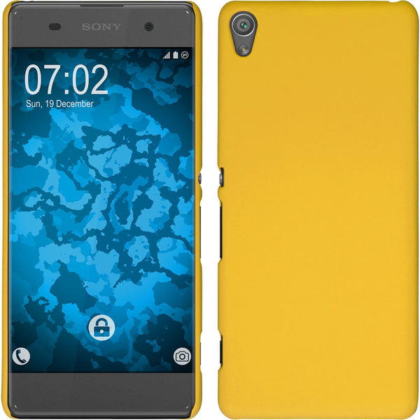 Hardcase für Sony Xperia XA gummiert gelb